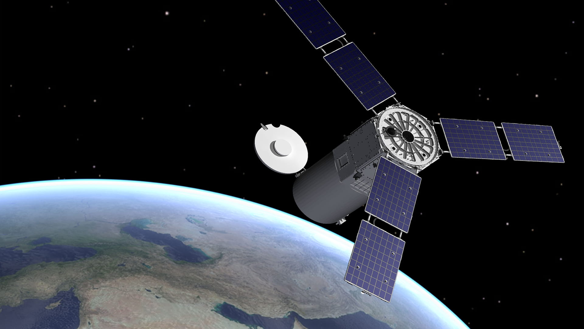 space satellite orbiting earth