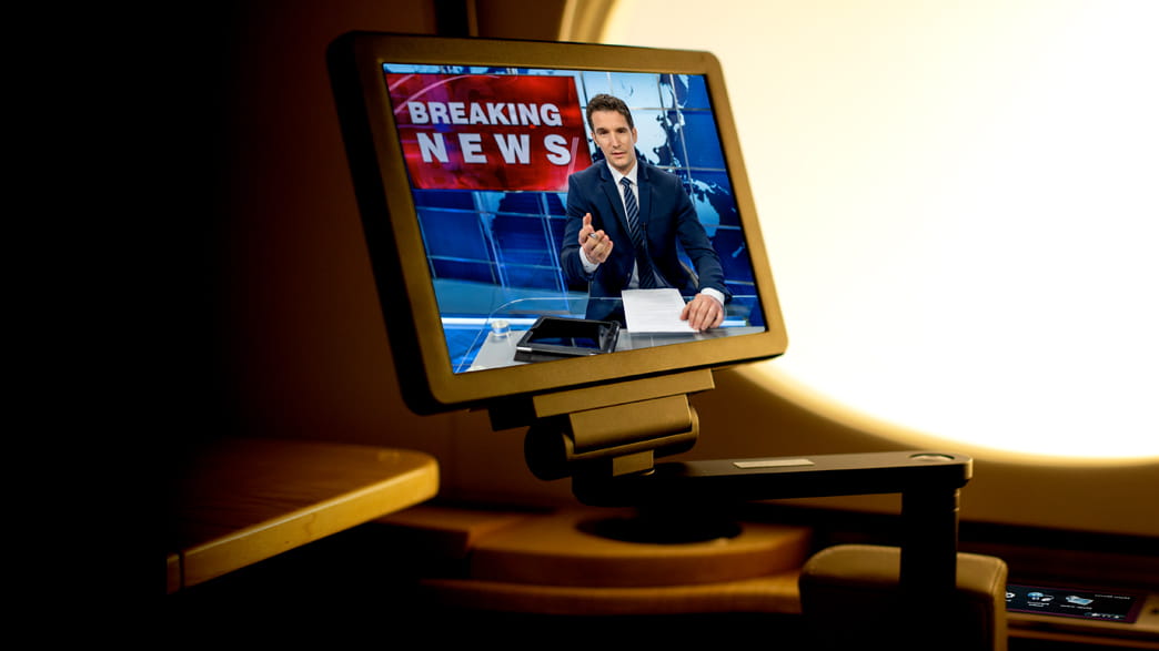 Photo of Tailwind® Live TV on in-flight armrest display