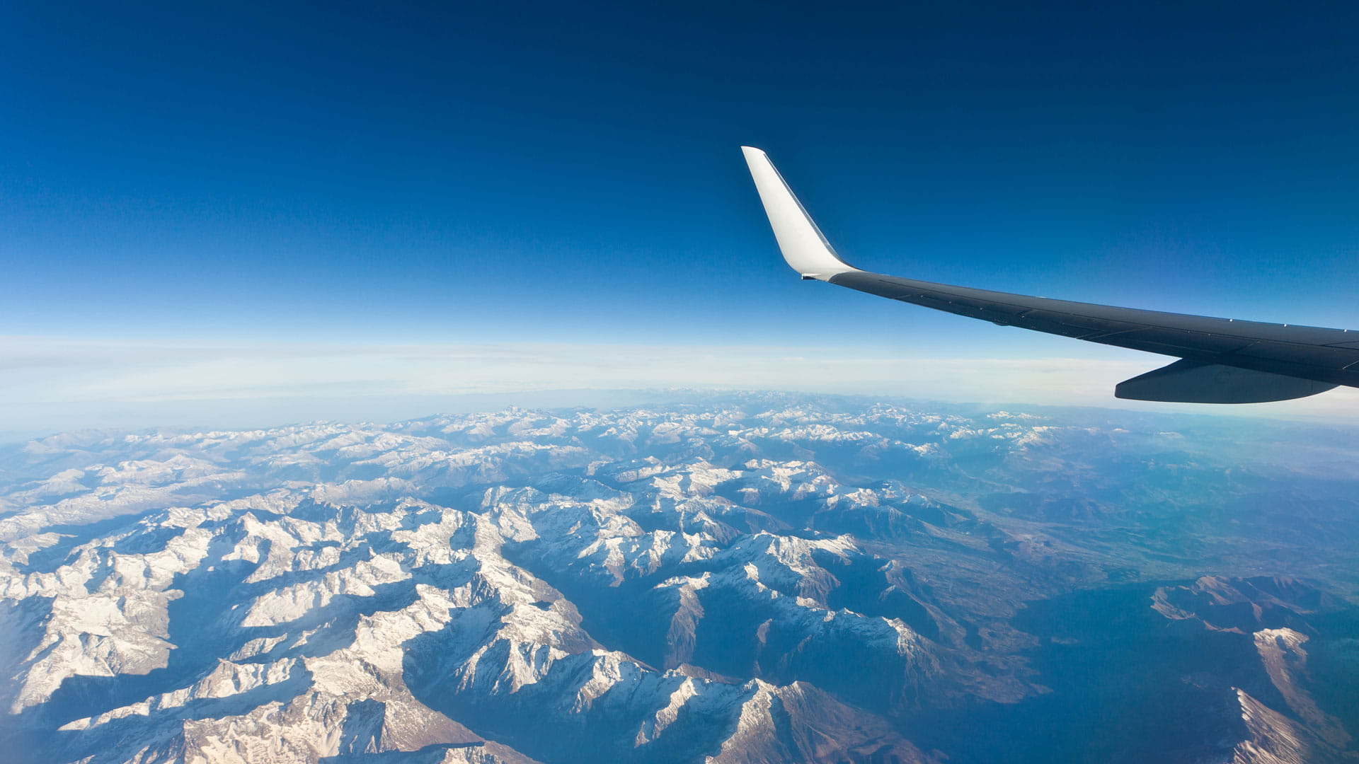 Aircraft wingtip in the sky