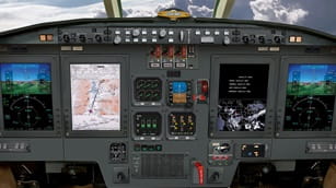 airplane cockpit instrument dashboard