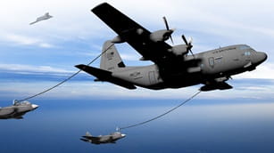 A tactual 3d rending of Airborne fueling