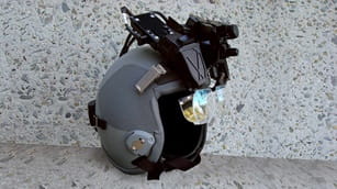 A helmet with a helmet-mounted display