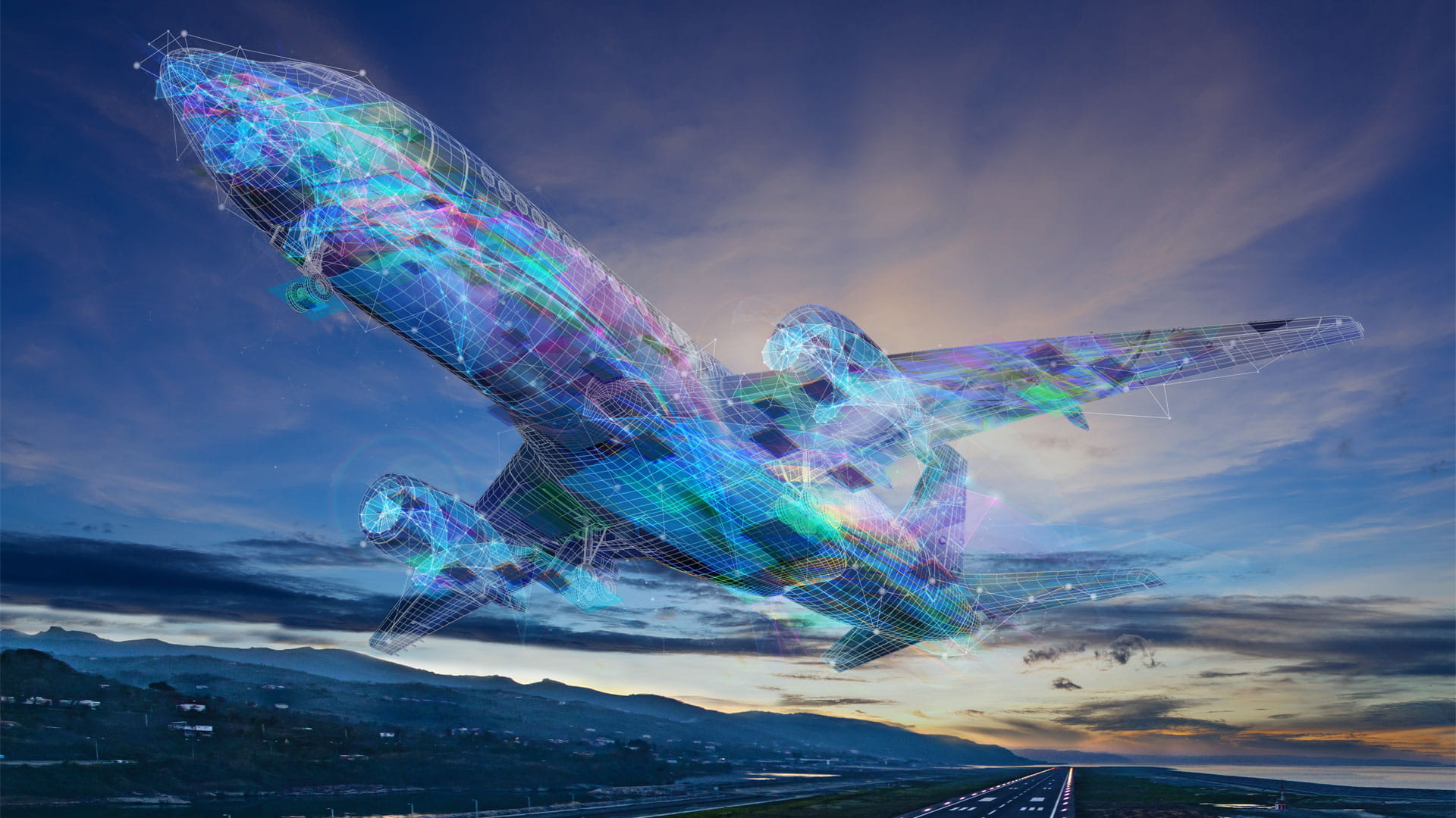 Vector rendering of a commercial aircraft