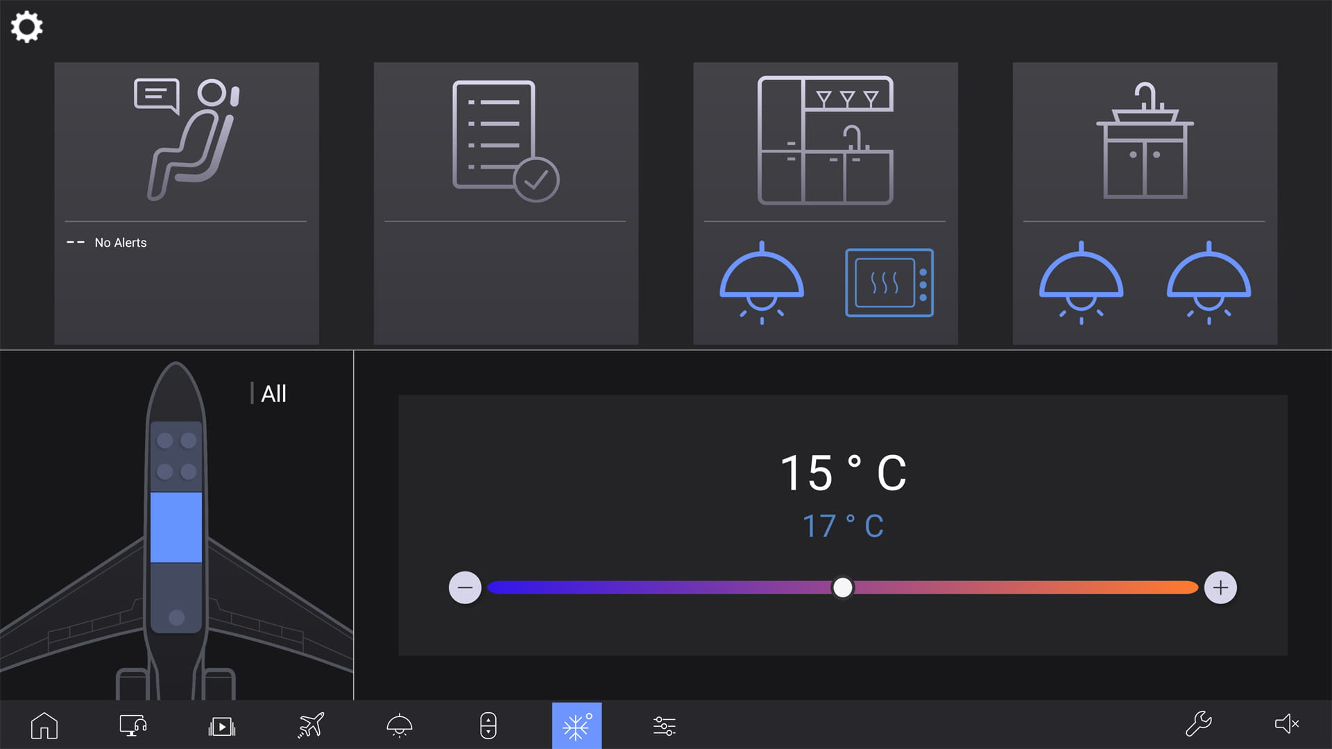 Venue GUI - Cabin temperature selection control