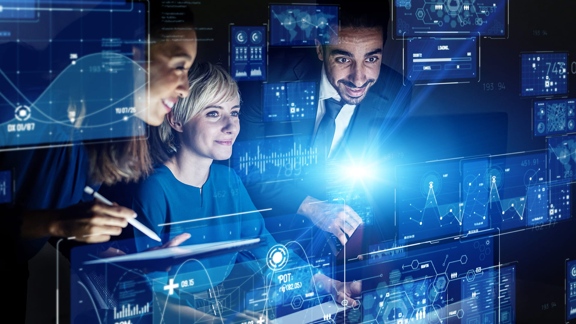 Group of engineers in office.