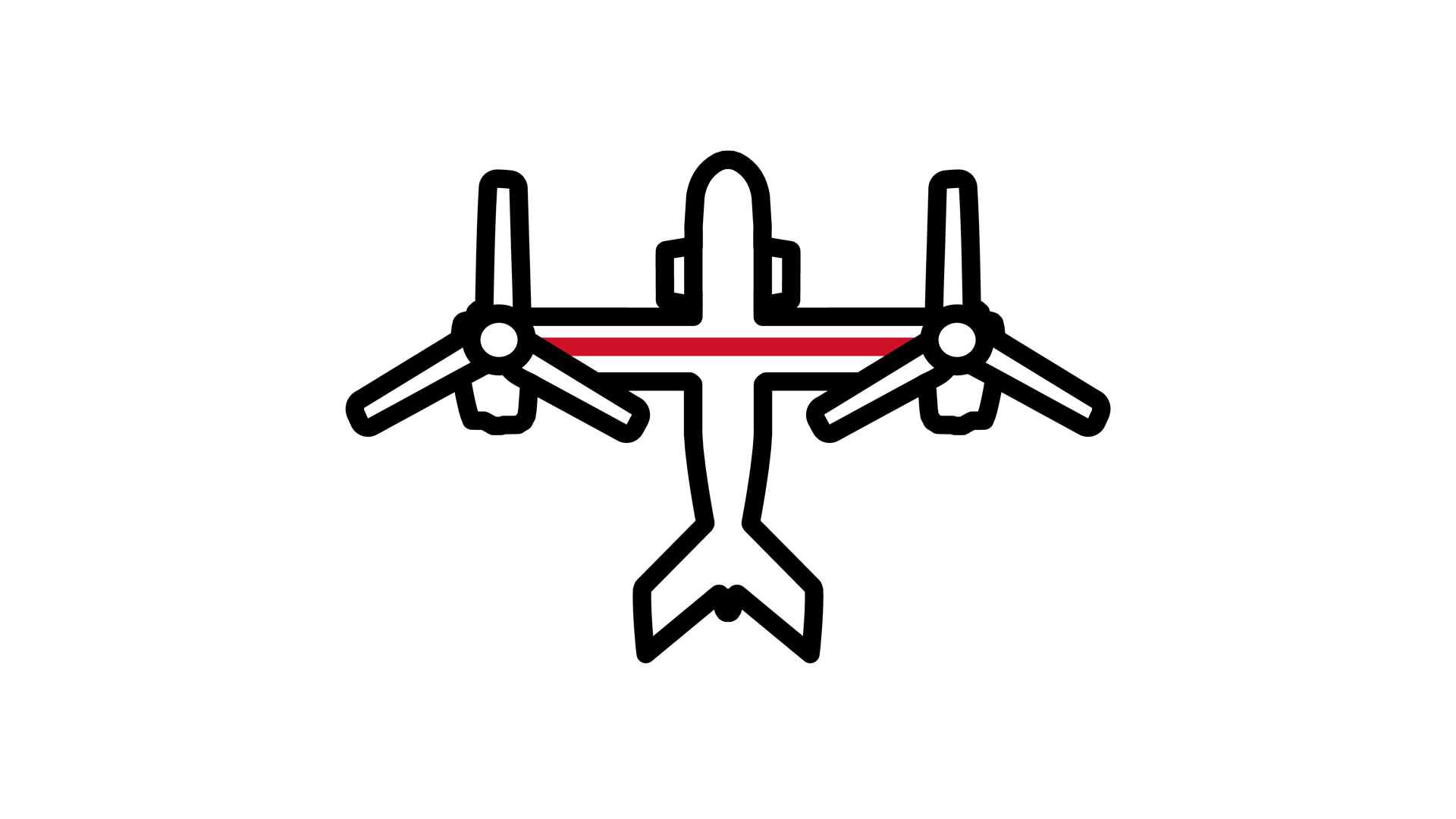 Icon representing an aircraft capable of vertical take-off and landing (VTOL)