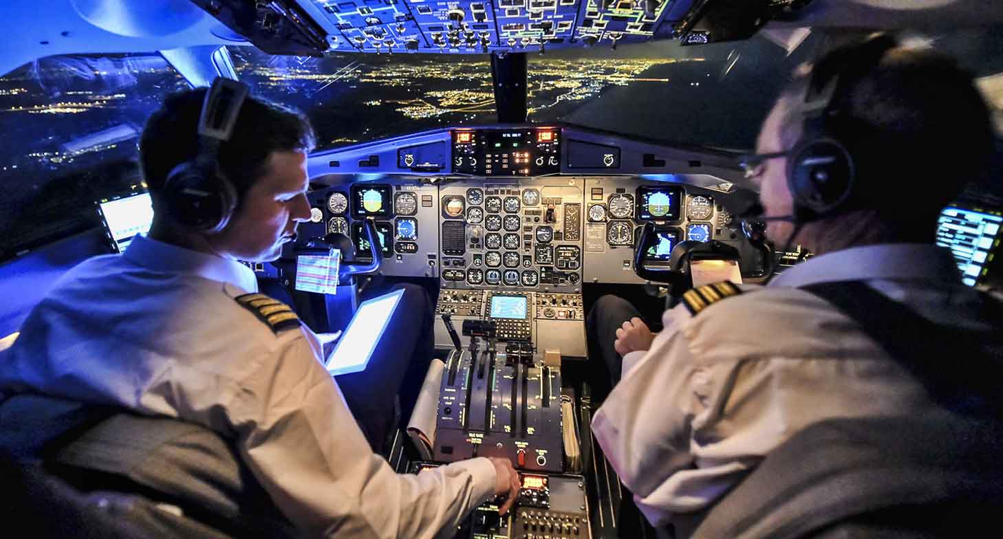 Pilots on the flight deck