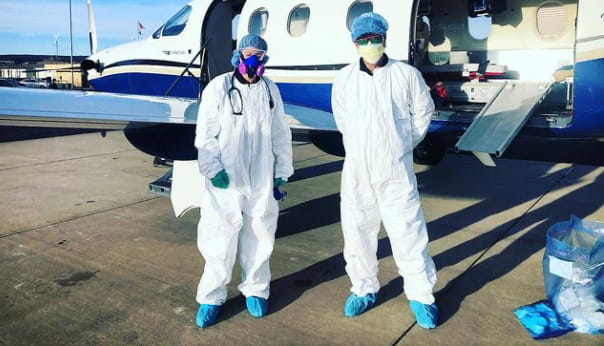 Ready for work with CareFlight of the Rockies air medical transport