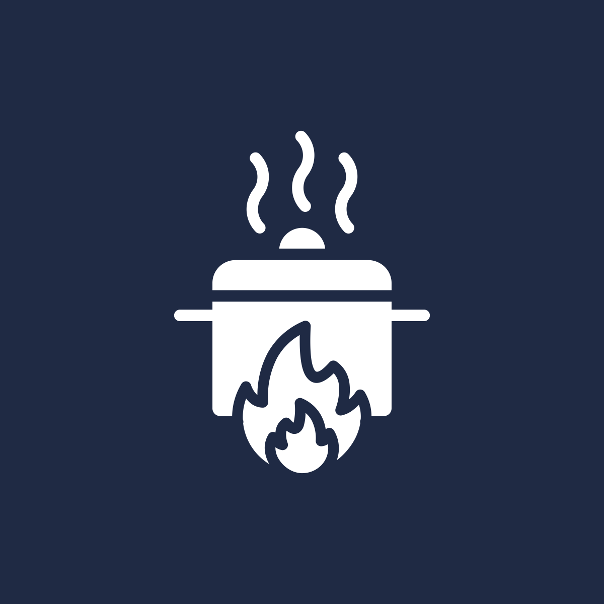 Icon depicting a pot over fire
