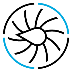 turbofan engine graphic icon