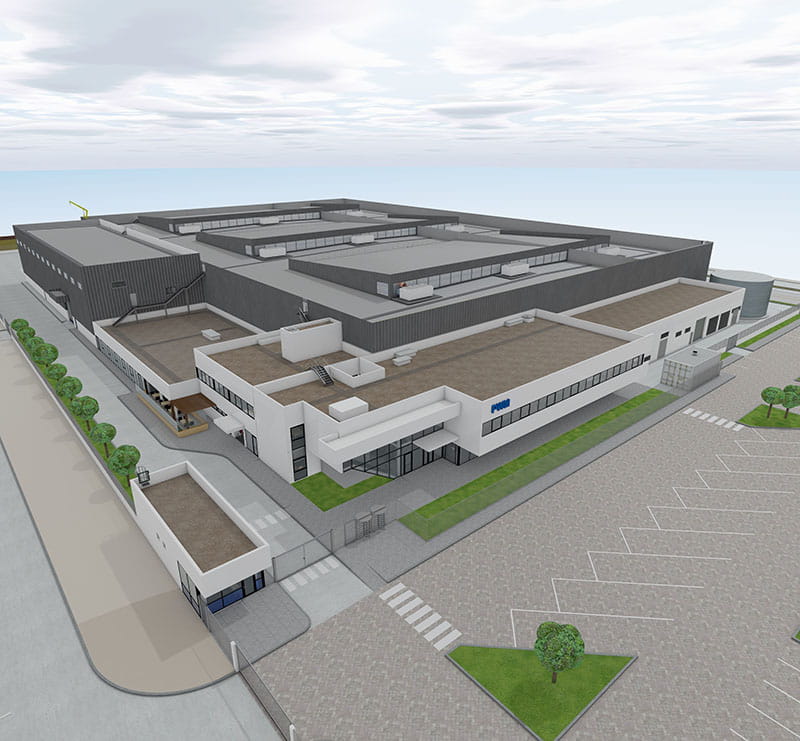 Rendering of an office building