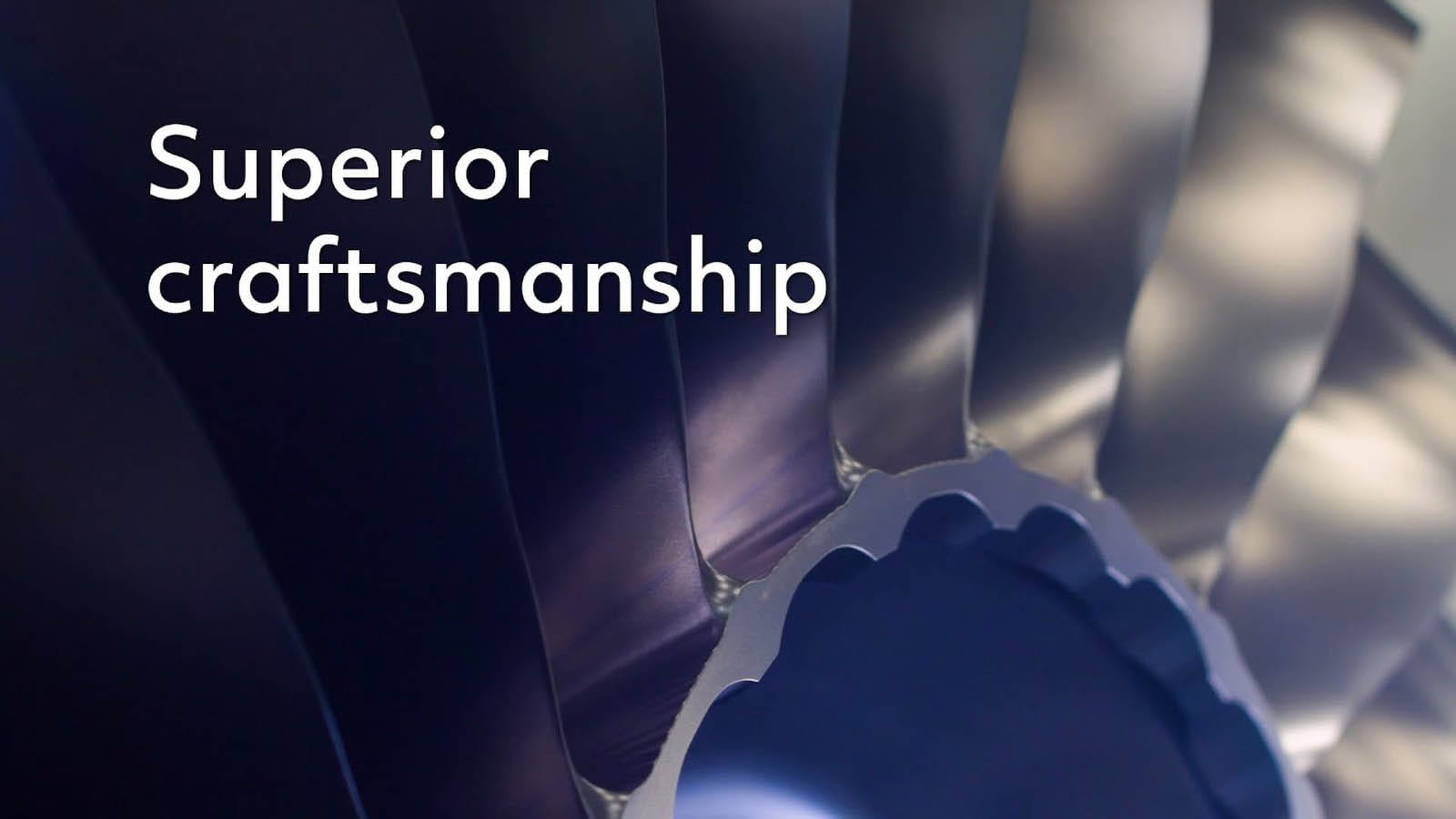 close up of PW800 fan with words Superior craftsmanship