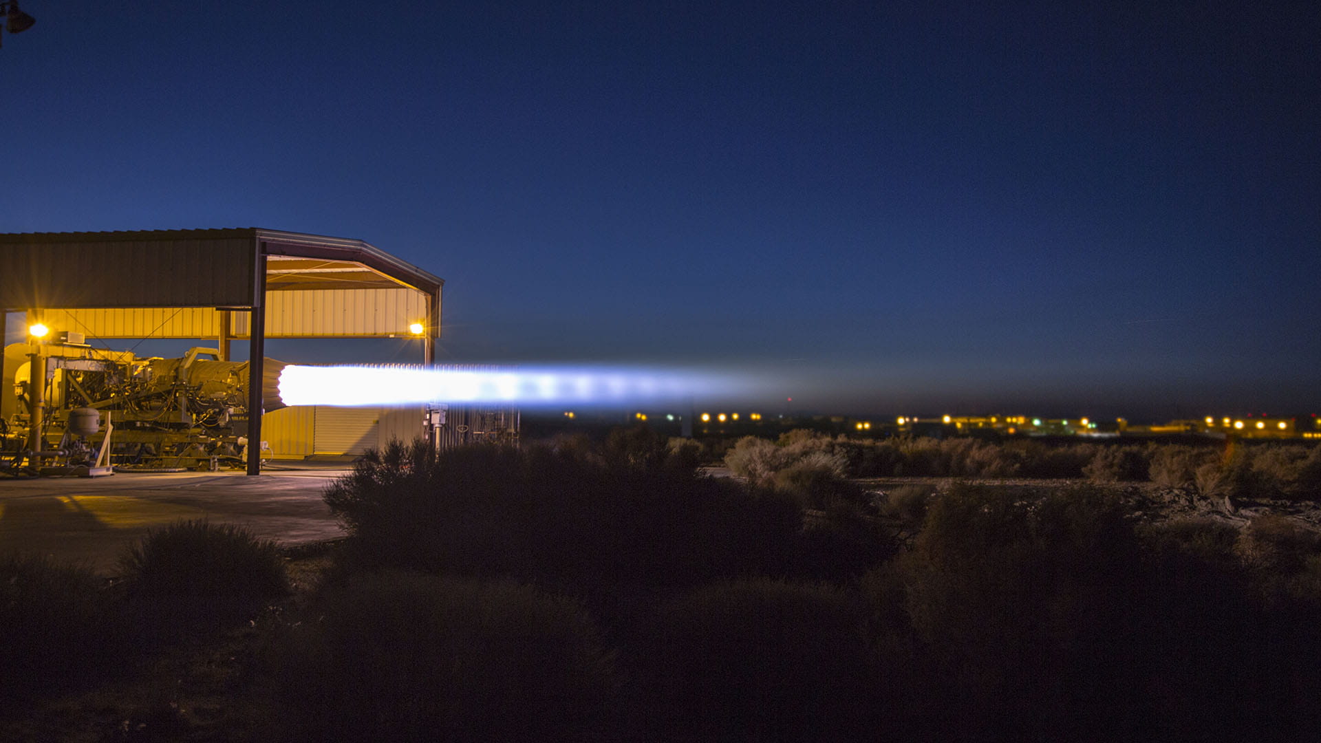engine test at night