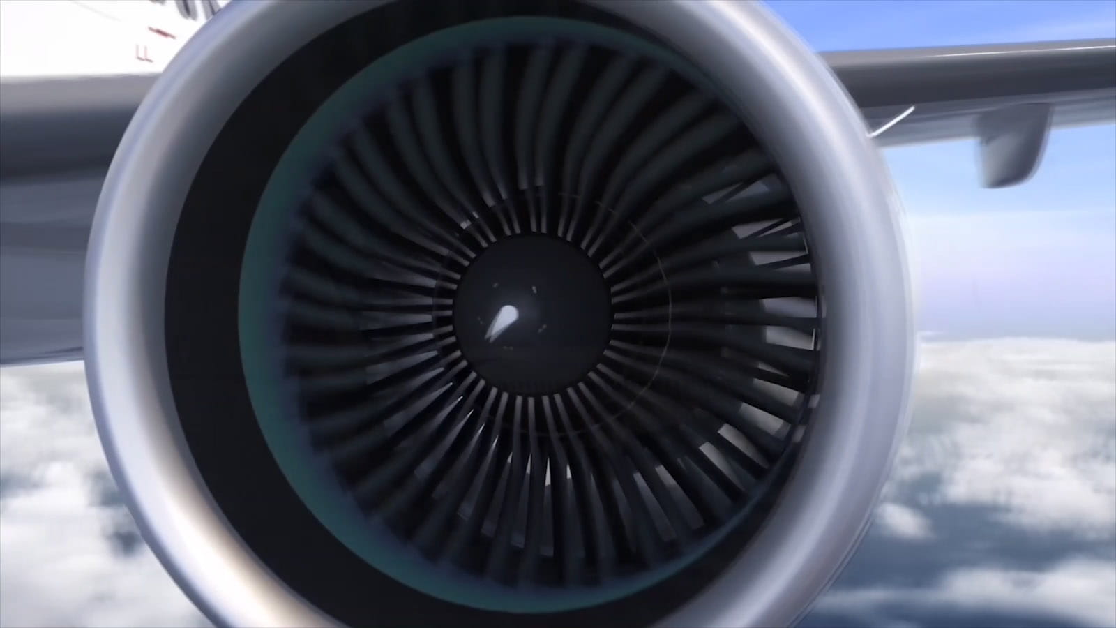 GTF advantage engine close-up of the fan 