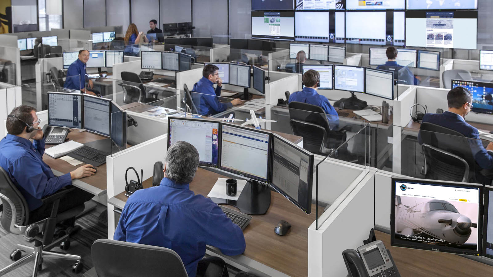 People in a call center