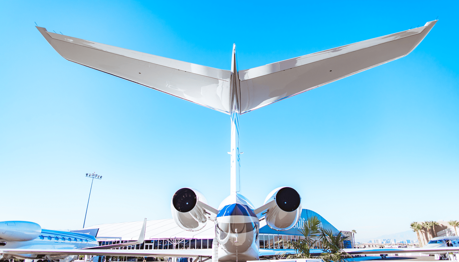 The tail of a large aircraft