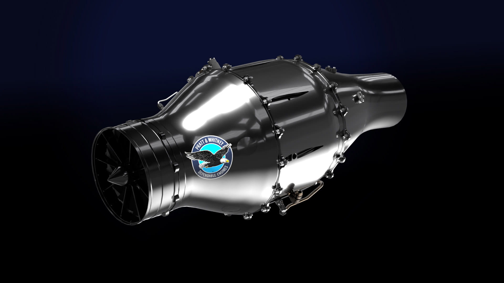 3D rendering of an aircraft engine