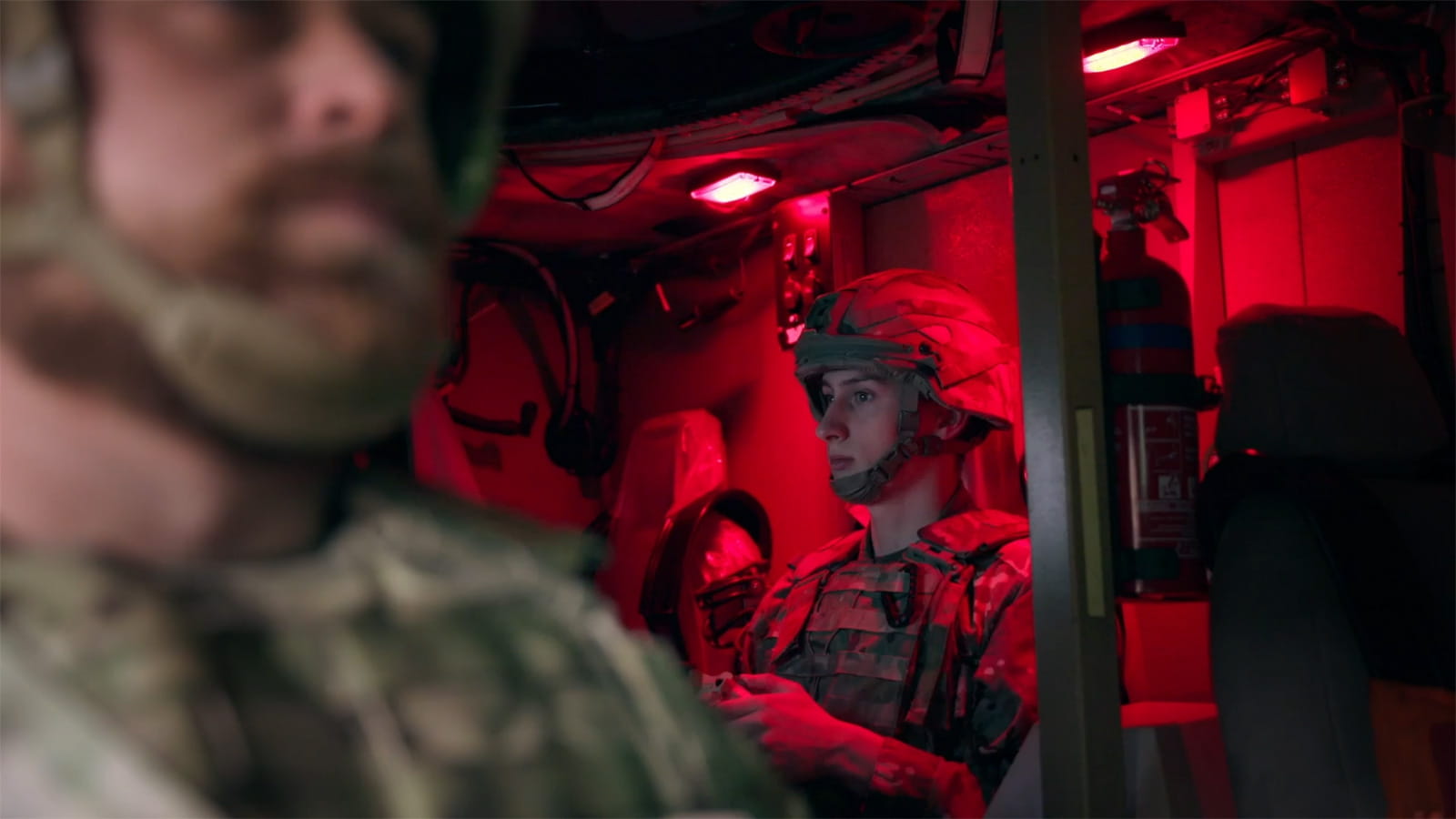 Soldiers in a tank