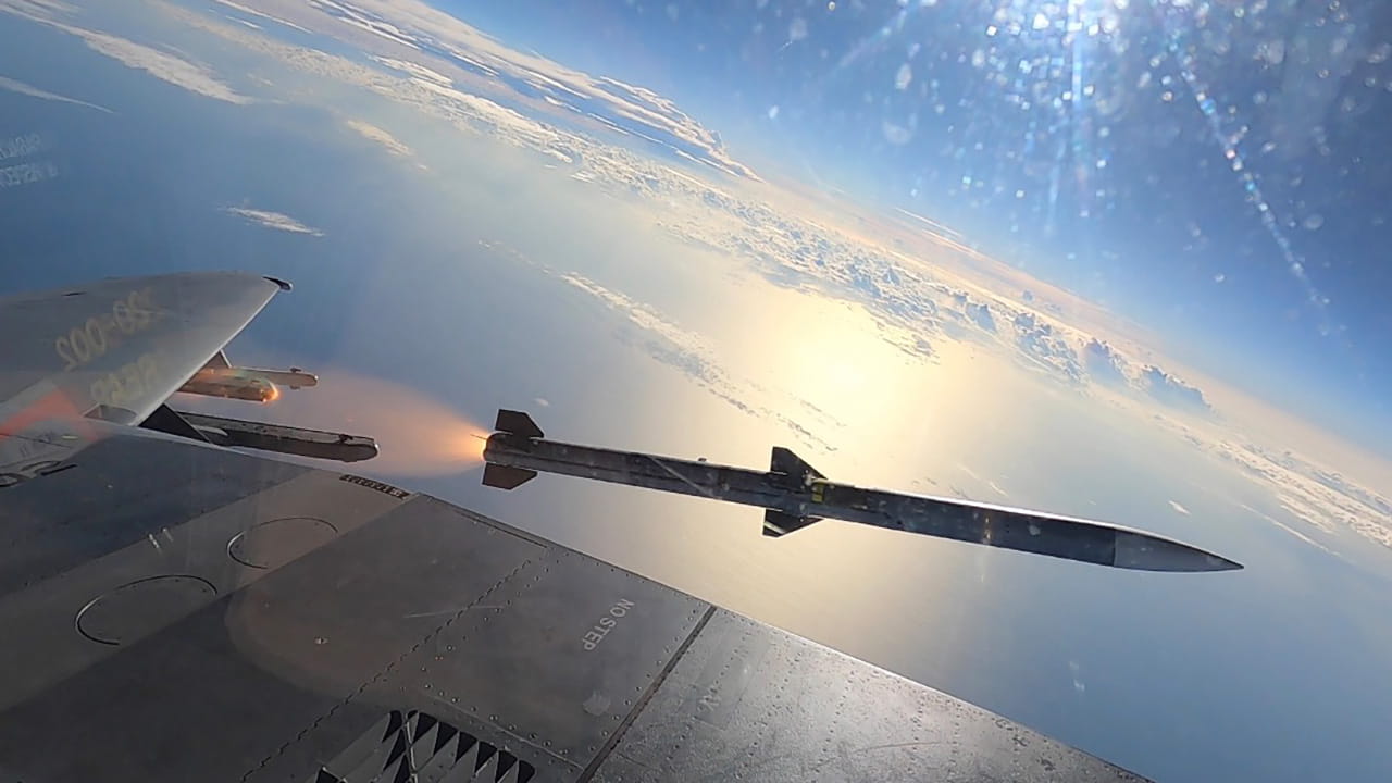 AMRAAM missile at launch