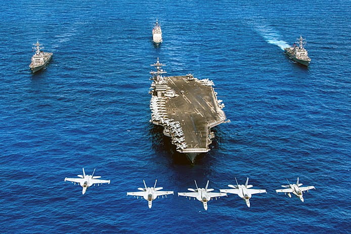 A U.S. Navy fleet in formation at sea. (Photo: U.S. Navy)