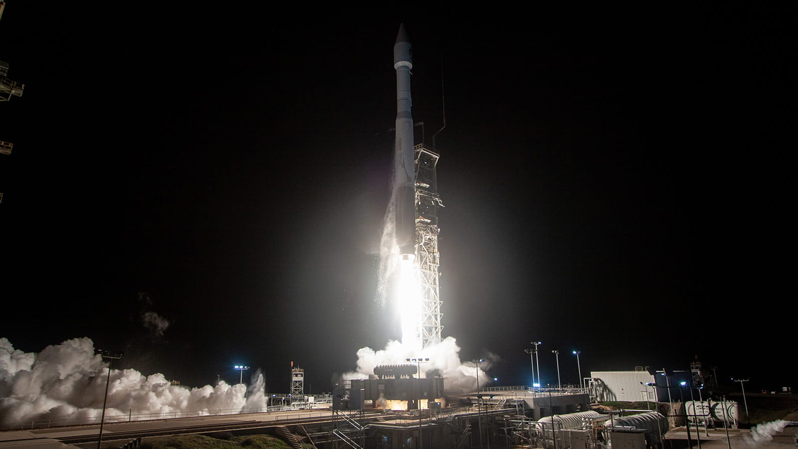 The United Launch Alliance Atlas V rocket, carrying the JPSS-2 satellite, lifts off from Vandenberg Space Force Base