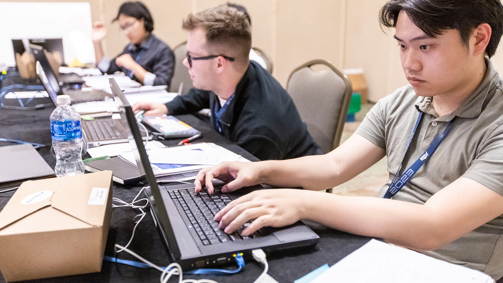 student working on laptop