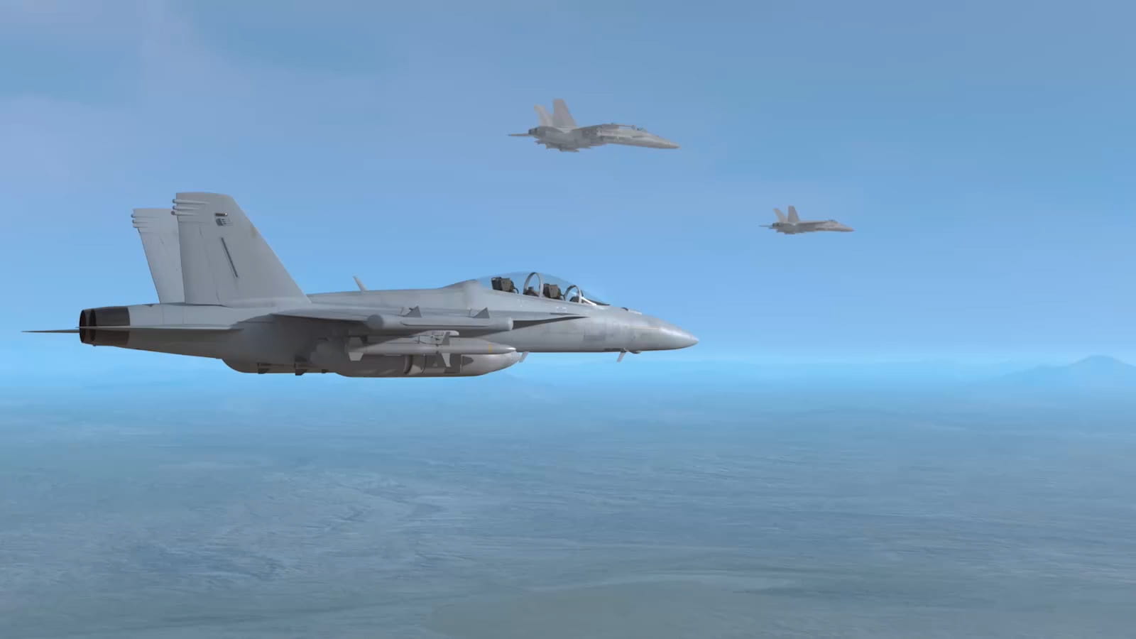 EA-18G Growler in flight 3D render