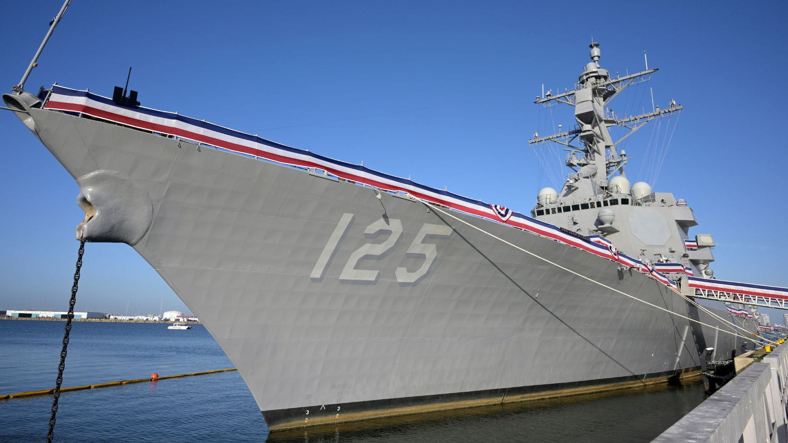 The U.S. Navy’s USS Jack H. Lucas on Thursday, Oct. 5, 2023, in Tampa, Fla. (Phelan M. Ebenhack for RTX)