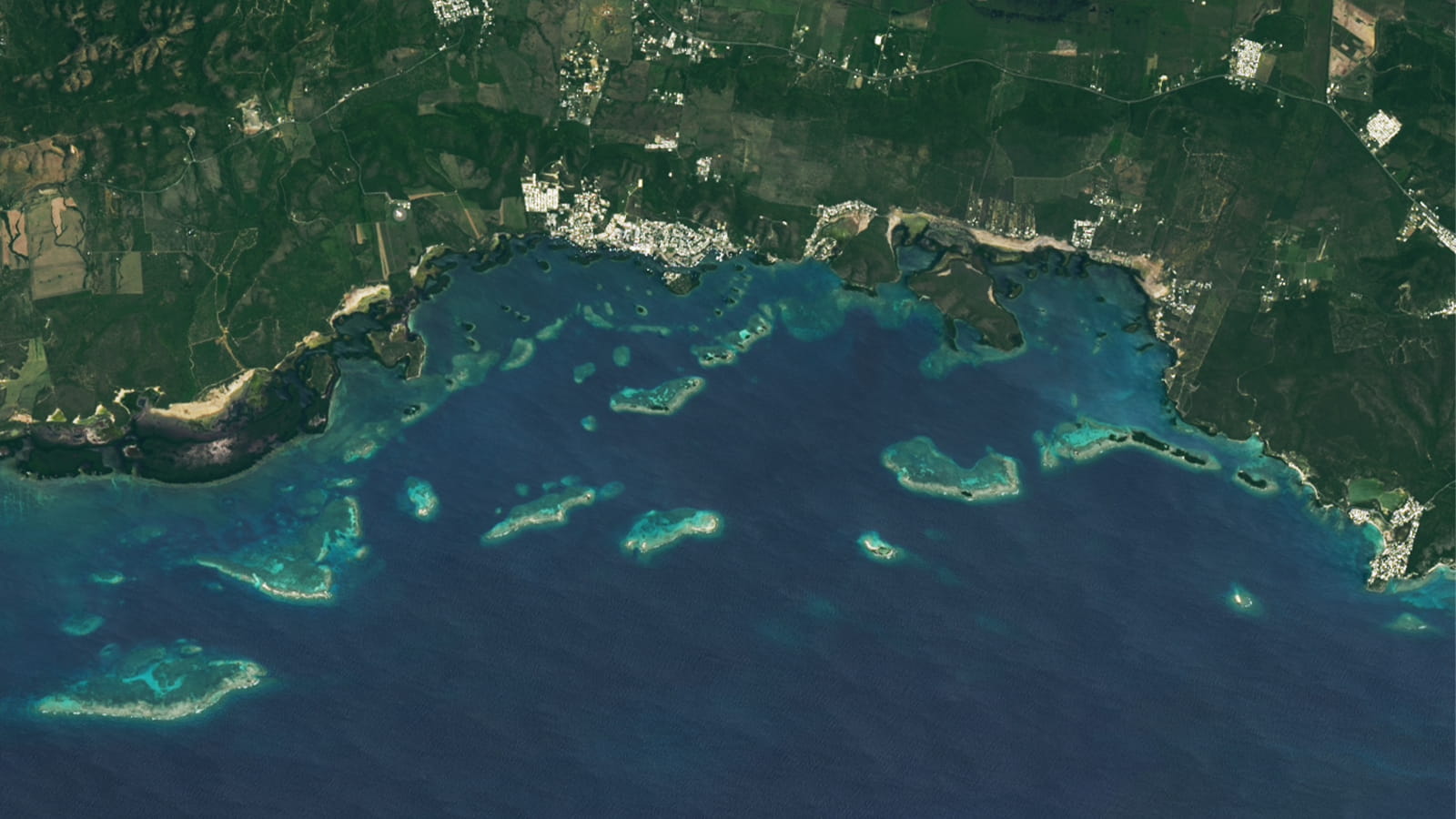 Landsat 8 image of La Parguera Natural Reserve, Puerto Rico. NASA Earth Observatory image by Michala Garrison, using Landsat data from the U.S. Geological Survey.