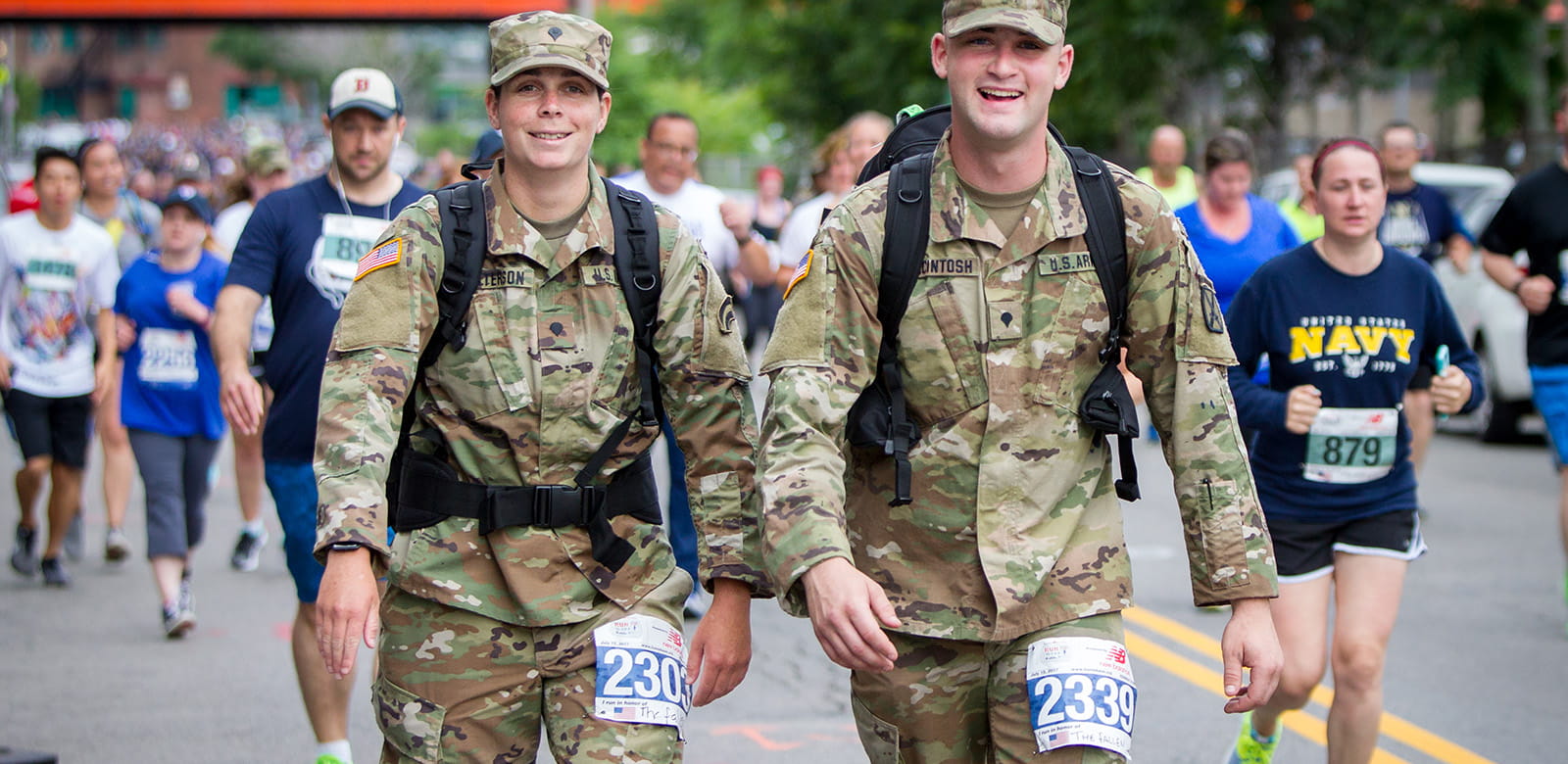 Soldiers participate in the Run To Home Base.