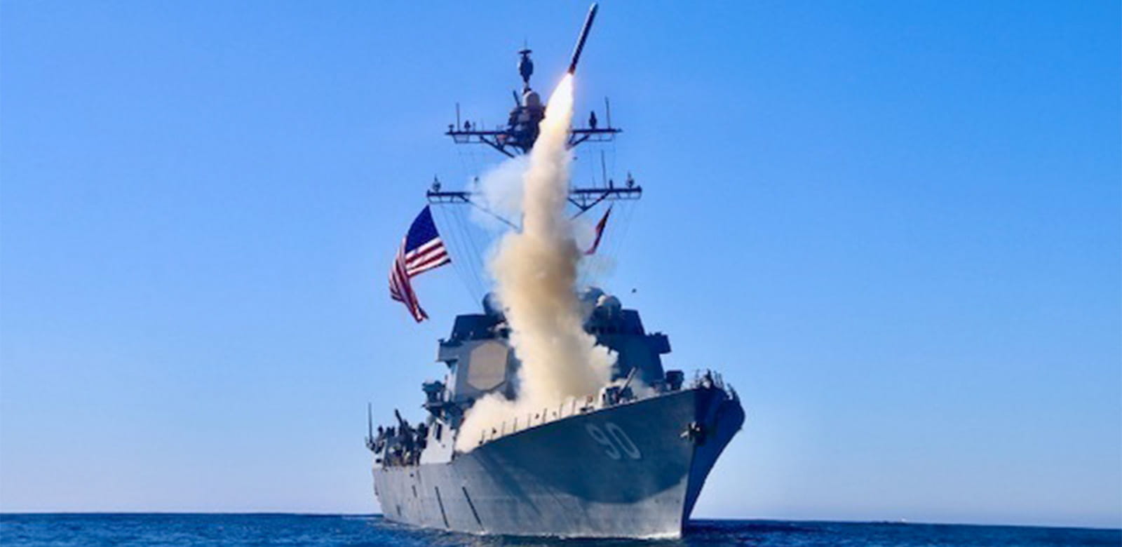 Tomahawk Block V fires from Navy ship
