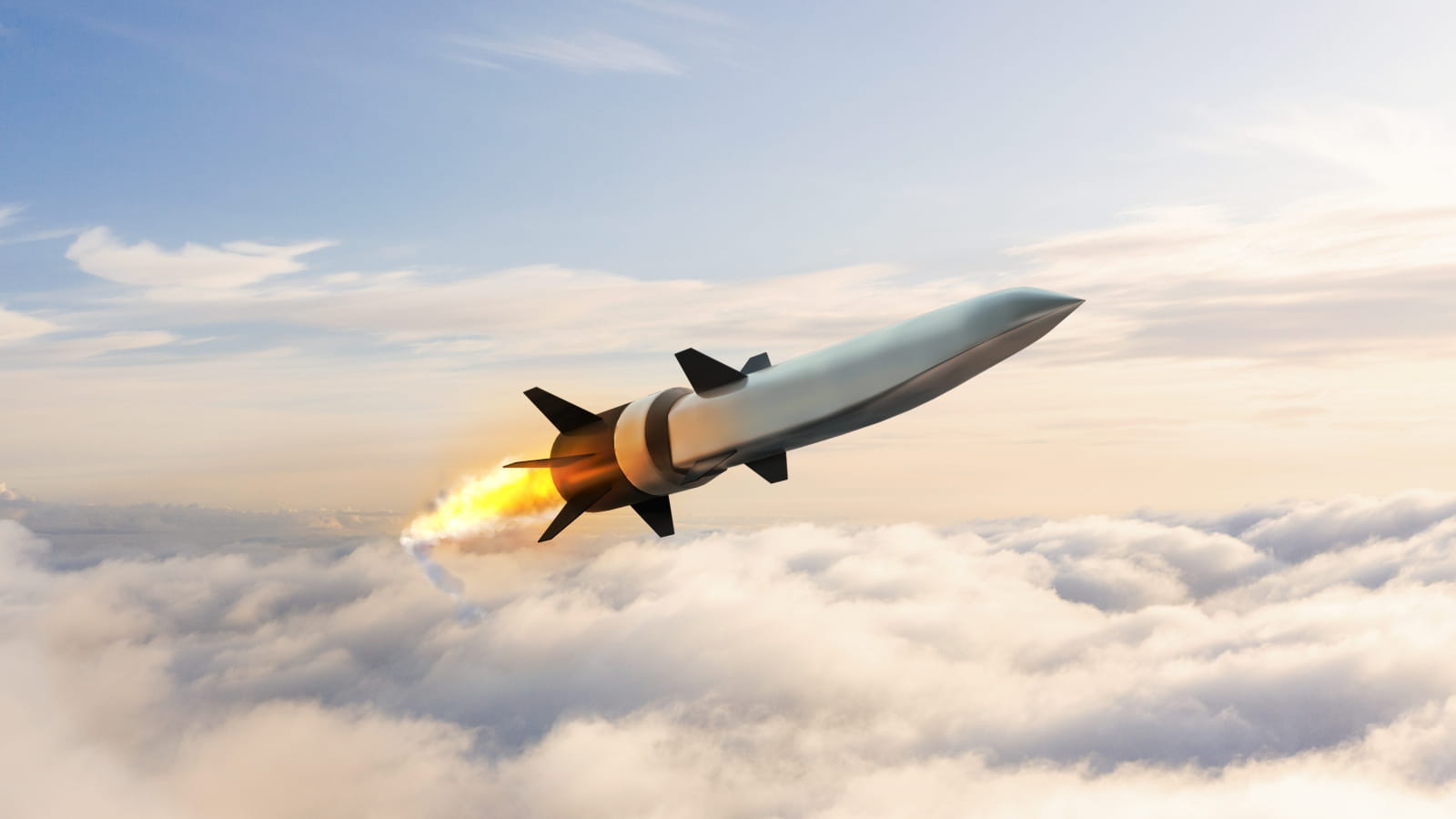 An artist's rendering of a hypersonic missile in flight.