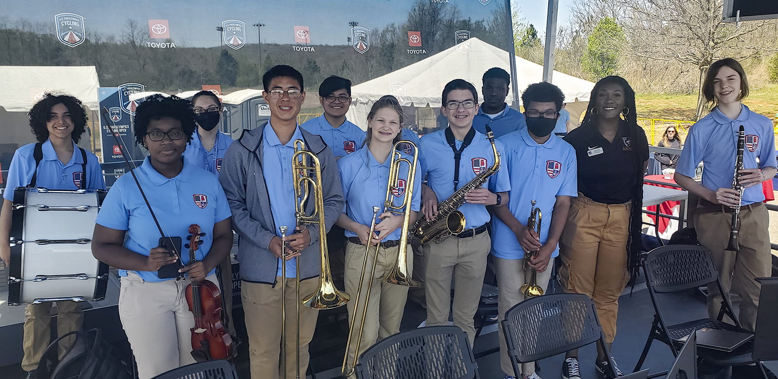 A group of student musicians that performed at the 2022 Paralympics.