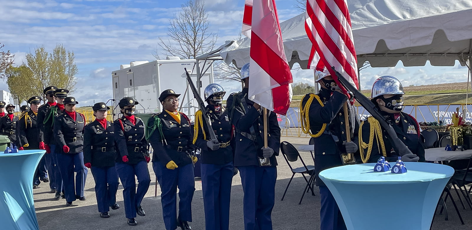 The Junior ROTC students took part in opening ceremonies.