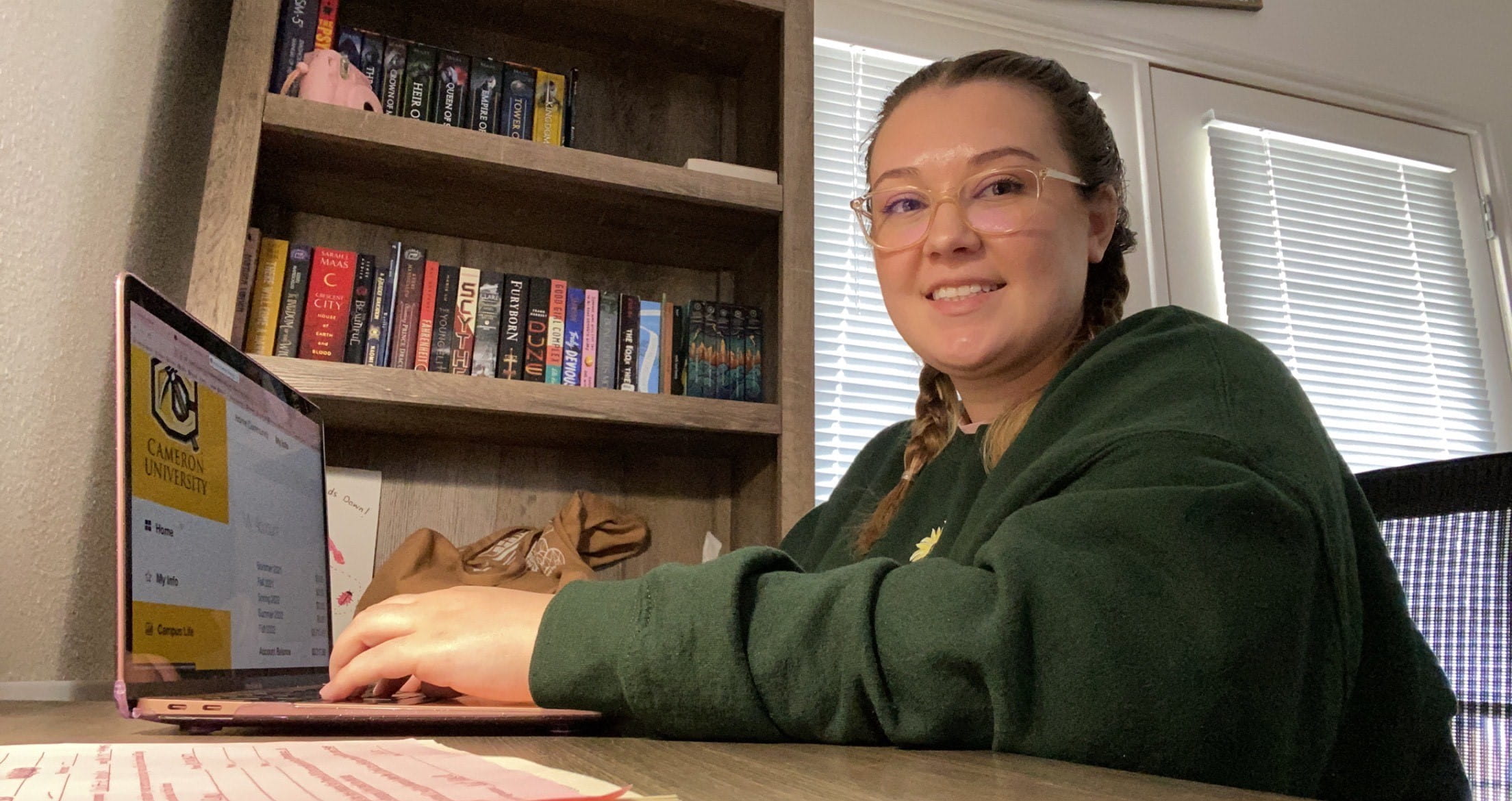 Kayla Russell is attending Cameron University in Lawton, Oklahoma, with support from the Military Spouse scholarship program funded by Raytheon Missiles & Defense.