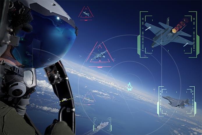 Pilot uses IFF system to identify aircraft in a contested environment