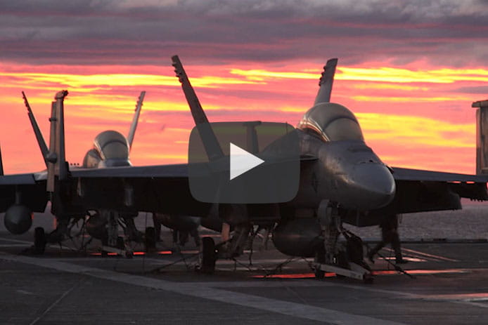 Aircraft on carrier deck