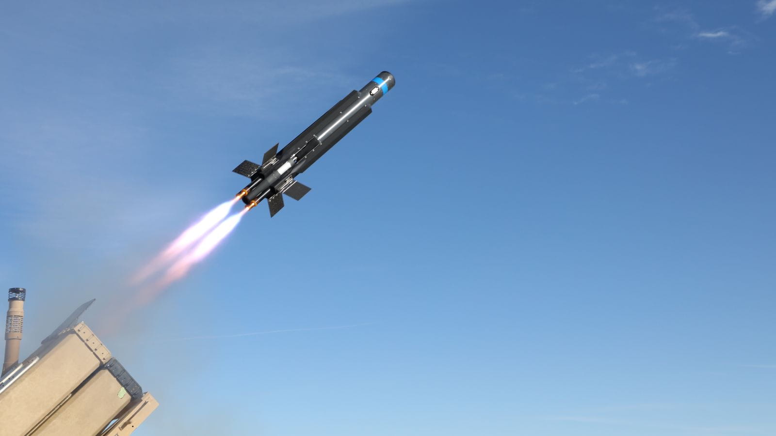The Coyote unmanned aircraft system streaks skyward during a flight test.