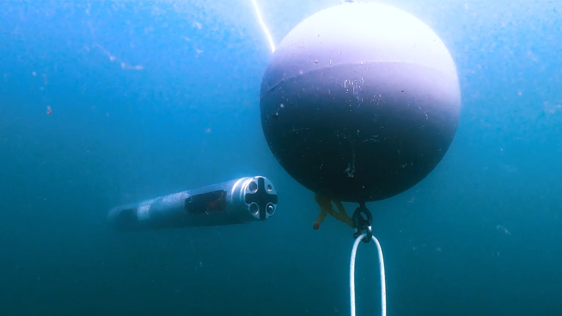 undersea view of barracuda platform
