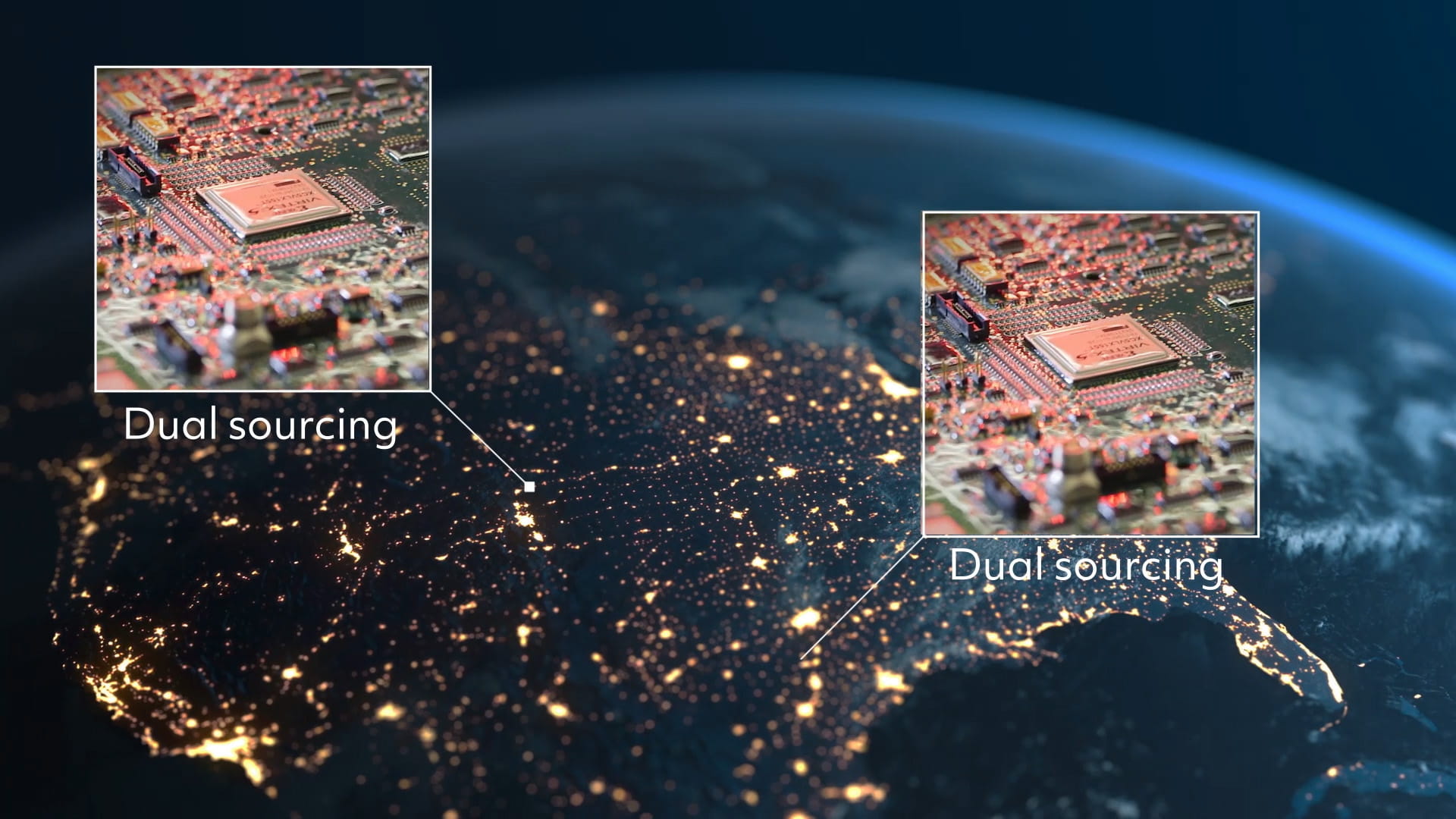 US map with circuitry overlay