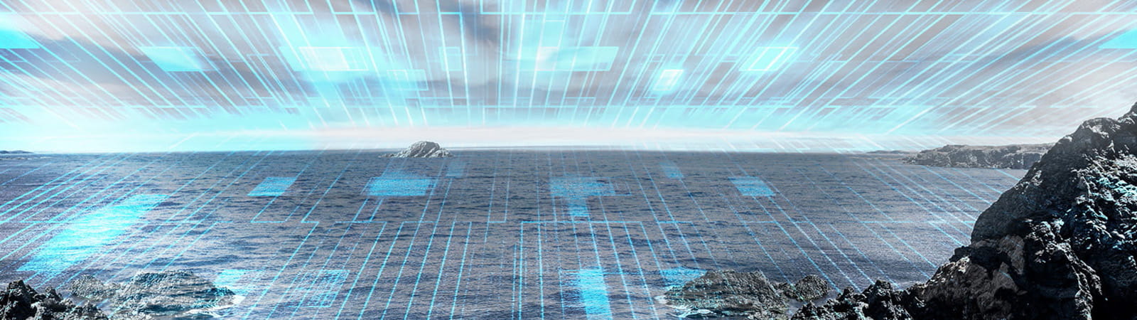 ocean horizon digital overlay rendering