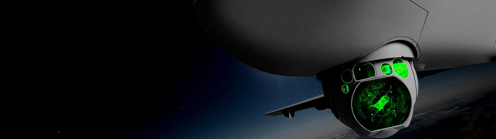 An artist's rendering of a sensor on an unmanned aircraft.