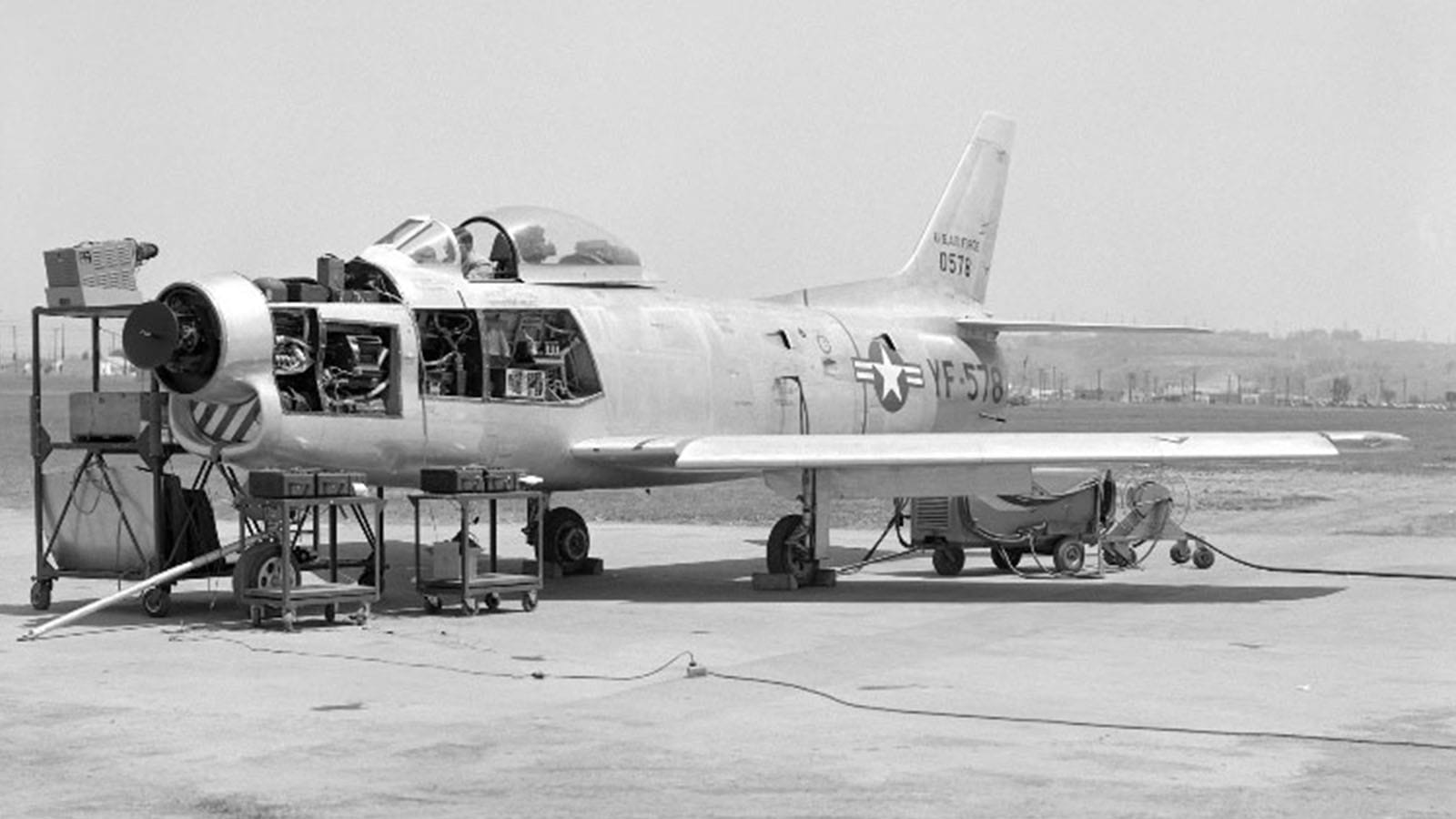 North American F-86D Sabre Interceptor with Hughes E-4 Fire Control System. 