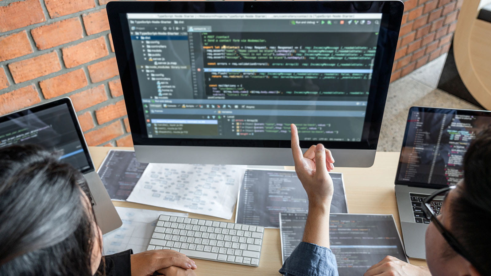 code on screen