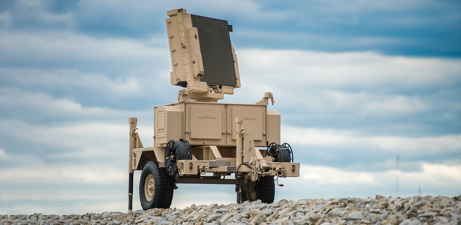 Sentinel radar perched up on a hill.