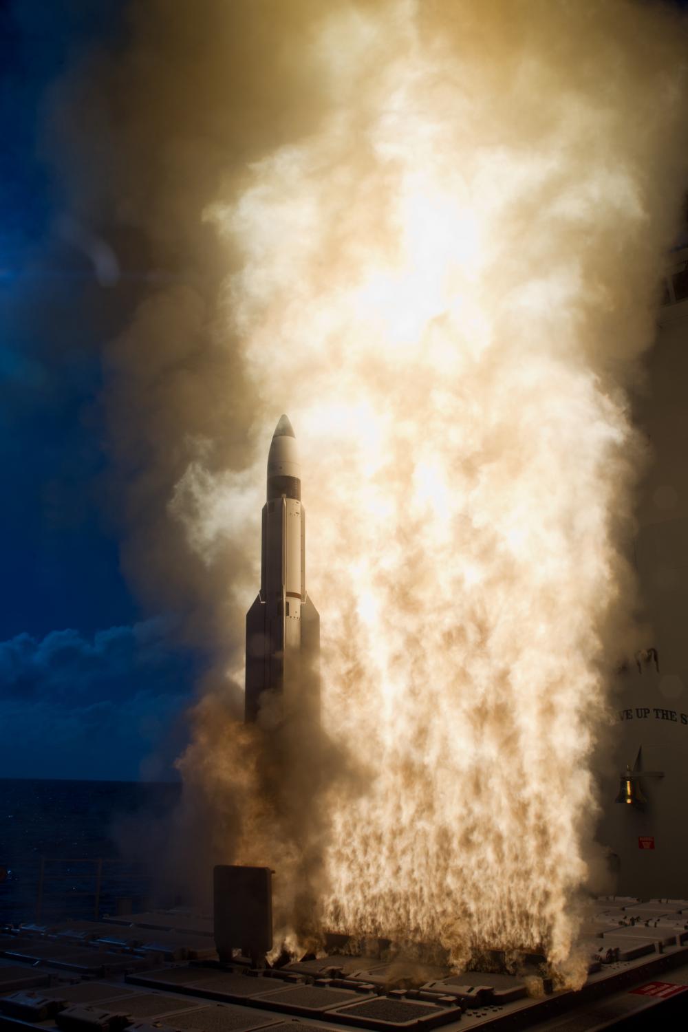 The SM-3 Block IB interceptor has an improved, two-color infrared seeker and an advanced system of guidance rockets that help steer the missile’s kill vehicle into the target’s path.
