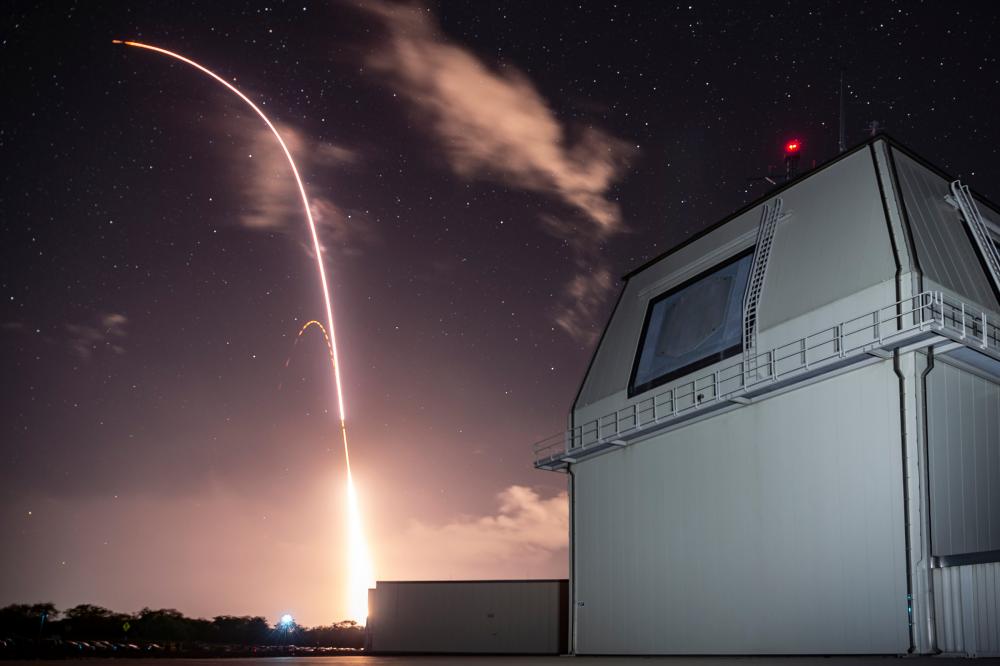 The Missile Defense Agency and U.S. Navy sailors manning the Aegis Ashore Missile Defense Test Complex at the Pacific Missile Range Facility in Hawaii successfully conduct the FTI-03 test on Dec. 10, 2018. The SM-3® Block IIA interceptor used the AN/TPY-2 radar’s "engage-on-remote" technology to destroy an intermediate-range ballistic missile target. (Photo: Missile Defense Agency)