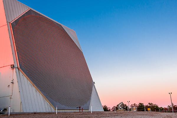 The Upgraded Early Warning Radar (UEWR) uses Ultra High Frequency (UHF) radio signals to track threats.