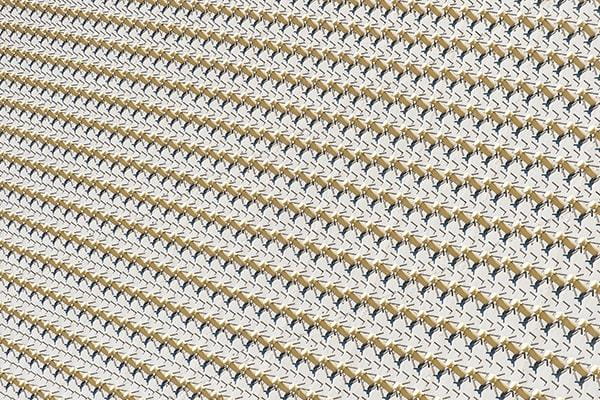 Thousands of individual transmitters populate the face of the Upgraded Early Warning Radar (UEWR).