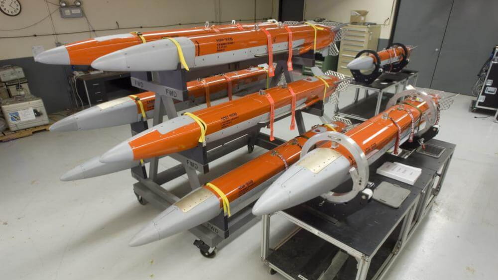 Early MALD® decoys were readied for flight tests during the program’s development phase.